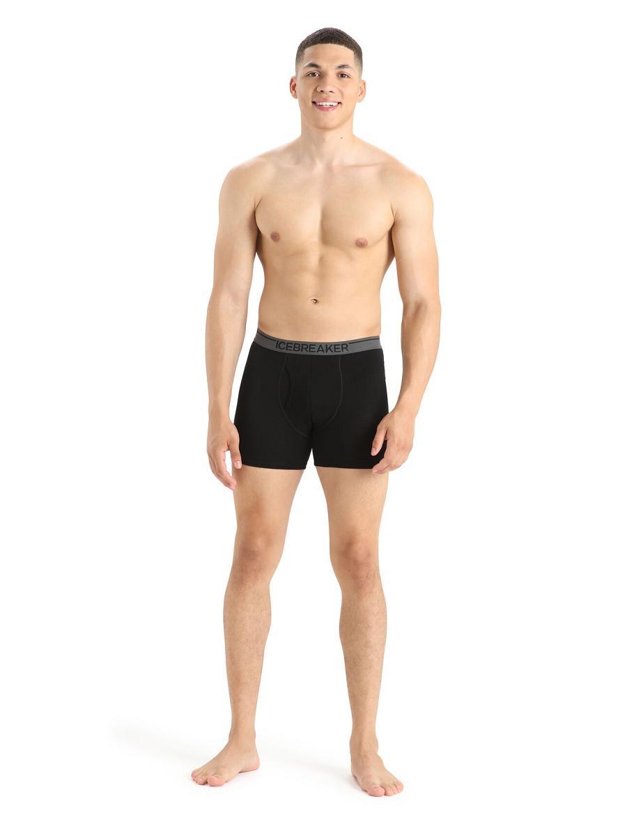 Sous Vêtement Icebreaker Merino Anatomica Boxers With Fly Homme Noir | FR 1309UZGT